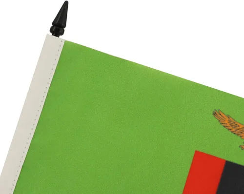 Miniatura 220 de AZ FLAG Sierra Leone Bandera de mesa 5'' x 8'' - Bandera de escritorio de Sierra Leona 21 x 14 cm - Bastón y base de plástico negro