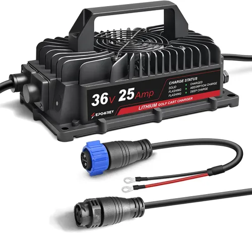 EPOWREY - Cargador de batería de litio para carrito de golf de 25 amperios para batería LiFePO4 de 36 voltios/43.8 V (38.4 V) para carrito de golf,