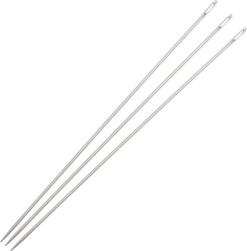 uxcell 25 agujas de abalorios finas, finas, largas, rectas, para bordar, de acero inoxidable, 2.83 pulgadas