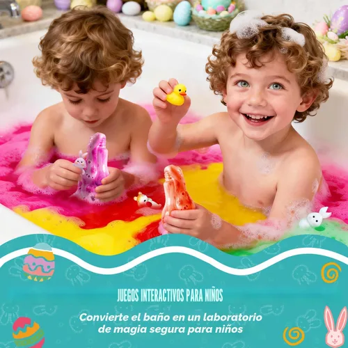 Miniatura 5 de Bombas de baño de pociones de Pascua para niños con juguetes sorpresa en el interior, rellenos de cesta de Pascua para adolescentes, paquete de 4