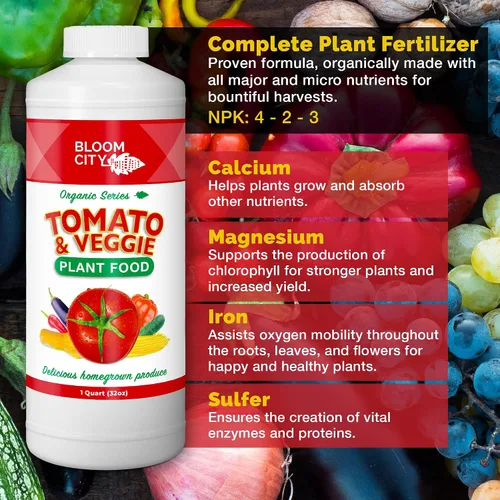 Miniatura 4 de Bloom City Alimento vegetal de tomate y vegetal: fertilizante líquido para cosechas más grandes, raíces más fuertes y crecimiento vigoroso, 32 onzas