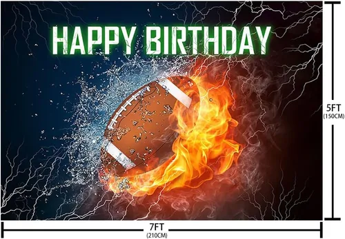 Miniatura 5 de AIBIIN Fondo de fotografía de fútbol de 7 x 5 pies con temática de feliz cumpleaños para niños recién nacidos, niños, es hora de juego, fiesta