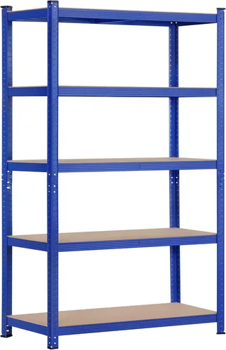 Miniatura 14 de Topeakmart Estantes utilitarios de 5 niveles, estantes de almacenamiento de metal, estanterías ajustables, montaje sin tornillos, estantes de Negro