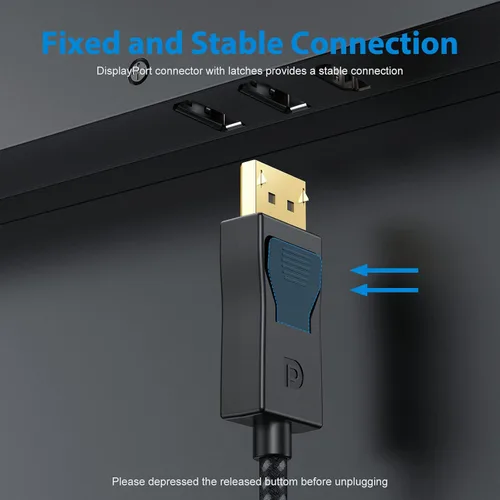 Miniatura 3 de Cable DisplayPort de 6 pies, paquete de 2 cables de puerto de pantalla DP 1.2 de 6 pies [4K @60Hz, 2K @100Hz, 1080P @240Hz] cable para monitor