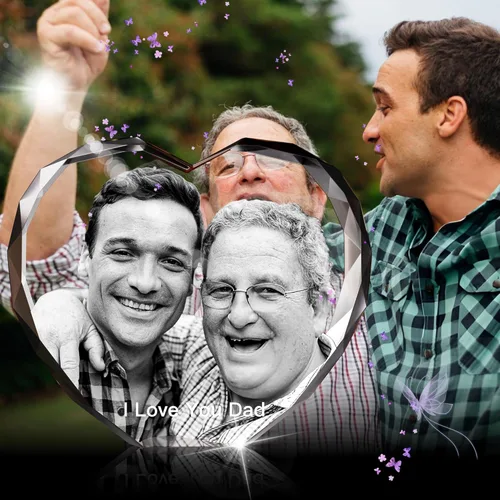 Miniatura 2 de YSPQBY Foto de cristal 3D personalizada, regalos personalizados para padre, papá, abuelo, hombres, marido, novio, él, gran regalo personalizado