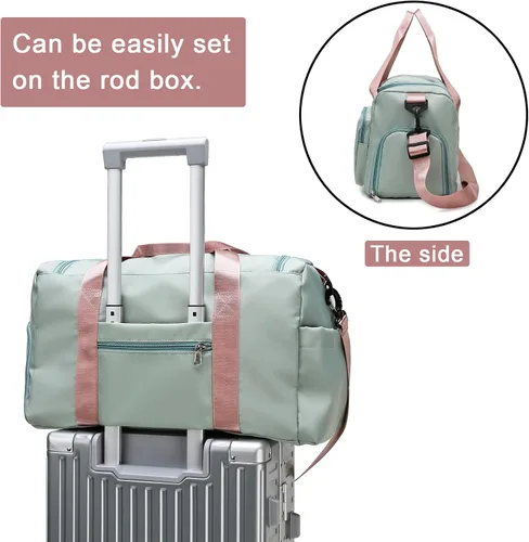 Miniatura 180 de Pequeña bolsa de gimnasio para mujer, bolsa de viaje con compartimento para zapatos