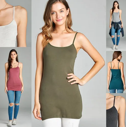Miniatura 8 de Emmalise Camisola larga casual básica para mujer con tirantes ajustables