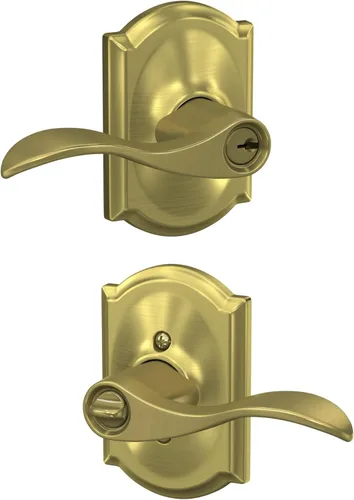 Miniatura 164 de SCHLAGE - Manija de puerta Accent con cerradura de paso libre para pasillo y armario en bronce antiguo - F10 ACC 716 Bronce Envejecido