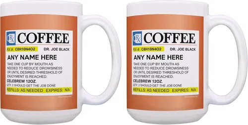 Miniatura 10 de Personalized Gifts Taza de café con receta con tu texto, taza con nombre personalizado, regalos para médicos, enfermeras, taza de café de cerámica