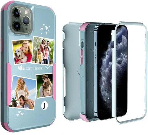 Miniatura 26 de Funda de fotos personalizada para iPhone 11 Apple Phone Plaid Collage - Imagen personalizada para hacer fotos en 3 híbridos gruesos resistentes