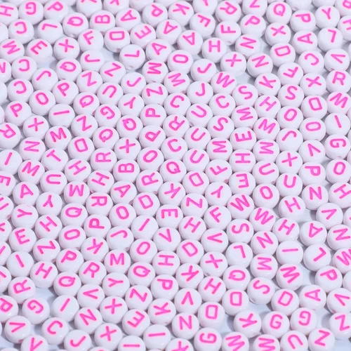 Miniatura 16 de Cuentas de letras acrílicas doradas para pulseras, cuentas redondas, 0.157 x 0.276 pulgadas, 1200 unidades, para kit de fabricación de joyas