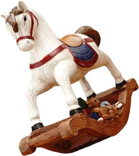 Escultura de caballo de resina, adorno de caballo de Troya de Navidad, adornos de vacaciones, decoraciones para salas de casa, figura de caballo de