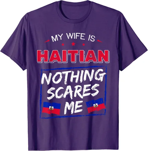 Miniatura 90 de My Wife Is Haitian Republic of Haiti Heritage Roots - Camiseta con bandera, Negro, S