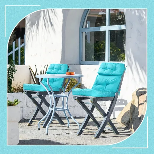 Miniatura 6 de Geelin 2 cojines de respaldo alto para silla de patio, para interiores y exteriores, cojines de respaldo copetudo para patio, mecedores, reemplazo