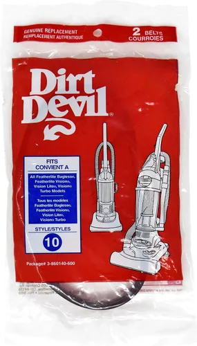 Miniatura 3 de Dirt Devil Style 10 - Cinturón de vacío, paquete de 2, color negro, número de pieza 3860140600, repuesto de correa para uso en modelos