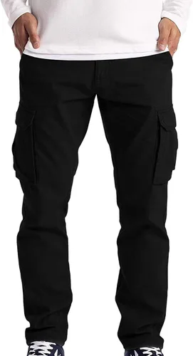Miniatura 66 de Pantalones deportivos para hombre, pantalones de otoño e invierno y sólidos para hombres y hombres, cómodos con múltiples bolsillos
