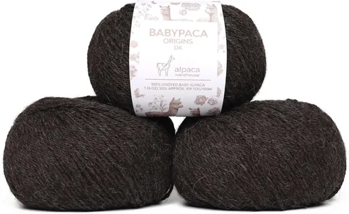 Miniatura 83 de 100% Hilo de Lana de Alpaca Bebé (Juego de 3 Madejas, 150 Gramos) Peso DK - Hecho en Perú - Celestialmente Suave y Perfecto para Tejer y Ganchillo