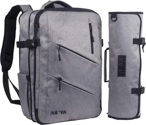 Miniatura 7 de Asaya Mochila para cuchillos de chef con bolsa enrollable de 20 bolsillos, más de 30 bolsillos para cuchillos, cuchillos no incluidos (marrón)