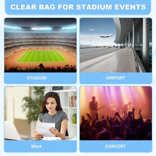 Miniatura 2 de Bolso transparente Slumou para eventos en estadios - Bolso pequeño, mini bolsos de mensajero para fanáticos de deportes para conciertos, trabajo