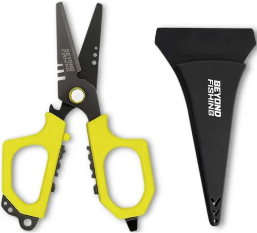 Miniatura 8 de Beyond Fishing - Tijeras de pesca profesionales de 6.5 pulgadas, cuchillas dentadas dobles, tijeras de línea trenzada de pesca con revestimiento