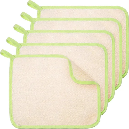 Miniatura 9 de Tatuo 5 paños exfoliantes para el rostro y el cuerpo, tejido de toalla para el baño, exfoliante, masaje, paño de baño para mujeres y hombres, 10.63