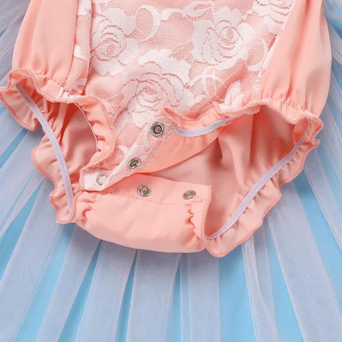 Miniatura 79 de Traje de bebé niña primer cumpleaños traje de encaje tul mameluco princesa tutú vestido de un año cumpleaños pastel Smash fotografía ropa