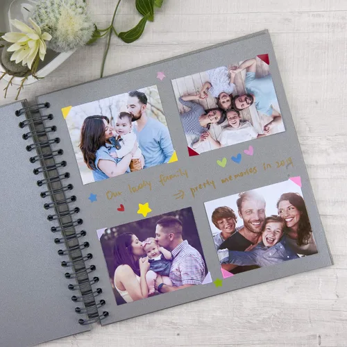 Miniatura 3 de Álbum de fotos para scrapbook DIY de 10 x 10 pulgadas con cubierta de diseño de ventana, 80 páginas, libro de recuerdos de papel para manualidades