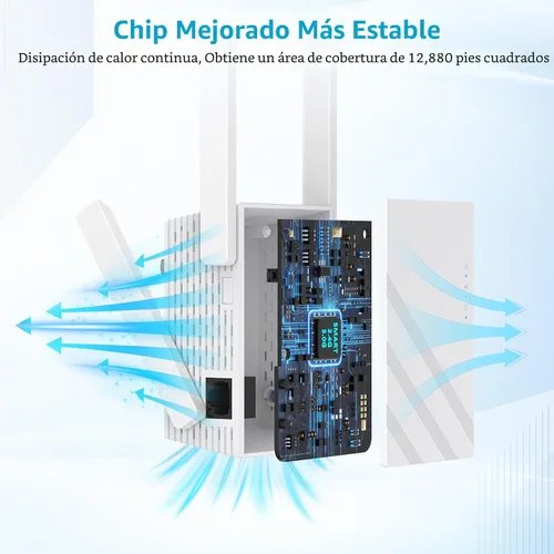 Miniatura 6 de Amplificador de señal WiFi de 1.2 Gbps 2025, hasta 12880 pies cuadrados, banda dual 5 GHz/2.4 GHz, extensores WiFi amplificador de señal