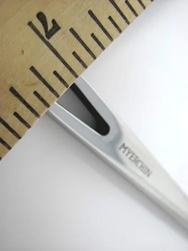 Miniatura 5 de Myerchin A009 Professional Marine Marlinspike - Herramienta de empalme de acero inoxidable sólido con funda de cuero genuino y correa de cordón