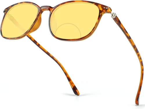 Gafas de visión nocturna, antideslumbrantes, bifocales, para conducir, lectura, gafas de sol redondas para presbicia, para mujeres y hombres