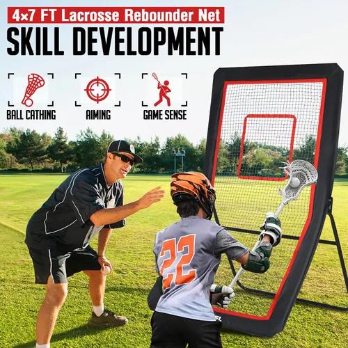 Miniatura 3 de ZEALFEEL Lacrosse Rebounder, 4x7FT/4x6FT Volleyball Rebounder for Backyard with 5 Rebound Angles, Target Strip, Lacrosse Rebound Net Perfect for Lax