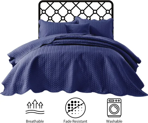 Miniatura 240 de MOONLIGHT20015 Juego de colchas individuales (68" x 86") – Paquete a granel de 10 al por mayor para hoteles, dormitorios de invitados y Airbnbs