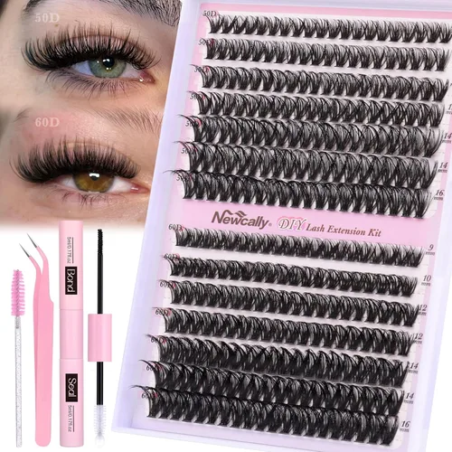 Miniatura 8 de Kit de racimos de pestañas gruesas, extensiones de pestañas individuales con volumen de 0.39 a 0.78 pulgadas, extensiones de pestañas en racimo