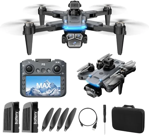 Miniatura 9 de Drone GPS 4K con cámara para adultos, control remoto 5G con pantalla de 5.9 pulgadas, menos de 8.78 oz, evita obstáculos, vuelo de 60 minutos, dron