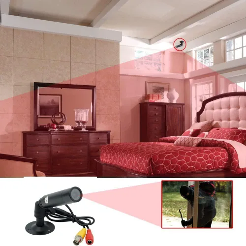 Miniatura 5 de Vanxse® Minicámara de seguridad CCTV 1/3 CCD 1000TVL HD 3.6mm con soporte de bala para interiores