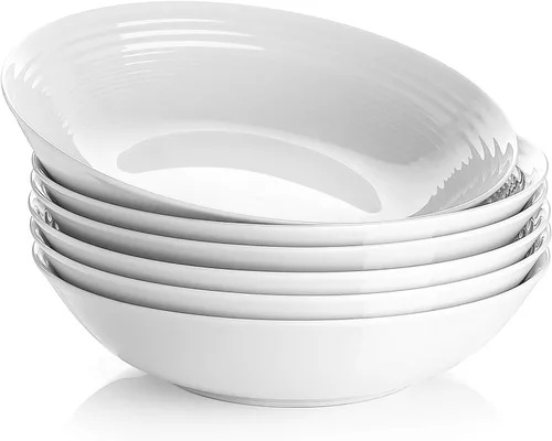 Miniatura 8 de Y YHY Juego de 6 Tazones para Pasta de 8", Tazones de Ensalada de Porcelana de 22 oz para Servir Sopa, Pasta, Cena, Platos Tipo Tazón Grandes