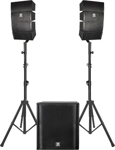 PRORECK Club 3500 Subwoofer de 15 pulgadas 3000 W Sistema de altavoces PA alimentado por DJ, conjunto combinado con 8 altavoces de matriz,