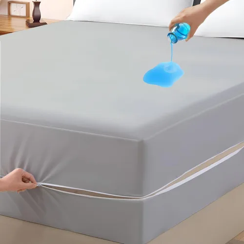 Miniatura 10 de Protector de colchón tamaño completo, funda 100% impermeable con cremallera, 15 pulgadas de profundidad, funda de colchón de seis lados para cama