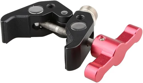 Miniatura 4 de CAMVATE Super Clamp - 1673 - Pinza de alicates de cangrejo con tornillo de conversión de 1/4 a 5/8 pulgadas (mango en T rojo)