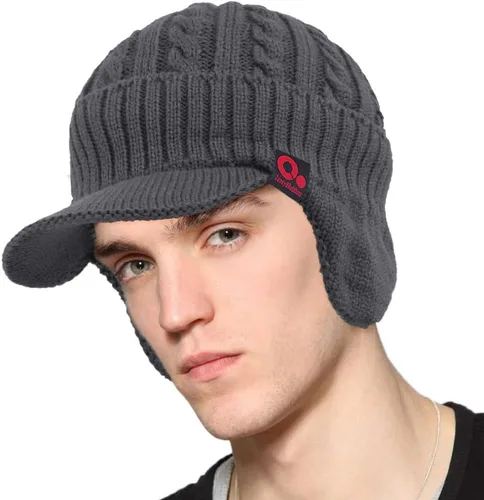 Miniatura 54 de Janey&Rubbins Gorro de punto diario con orejeras con forro polar y calavera