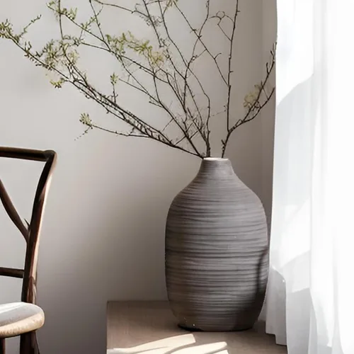 Miniatura 23 de ALMA Jarrón blanco alto para piso, jarrón extra grande de 18'' para ramo de flores secas de hierba de las pampas, jarrones grandes de cerámica