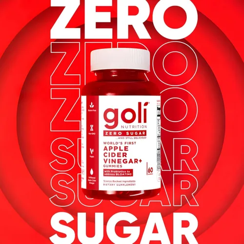 Miniatura 4 de Goli Gomitas de vinagre de sidra de manzana sin azúcar, ACV con vitamina B12 y probióticos, sin alcoholes de azúcar, veganas, aptas para dieta