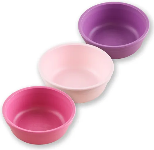 Re-Play Juego de 3 cuencos de 12 onzas para niños pequeños, de pared profunda, duraderos y reutilizables, aptos para lavavajillas y microondas, sin