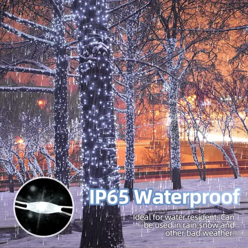 Miniatura 3 de LIGHTOP Guirnalda de luces solares al aire libre, paquete de 2, 33 pies, 100 luces LED de alambre de cobre, luz de hadas impermeable, decoración