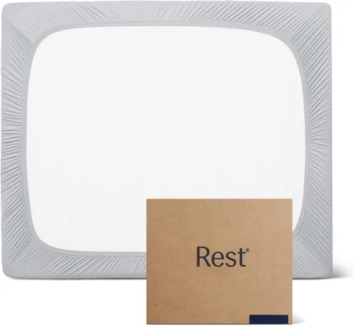 REST® Evercool®+ Sábana bajera ajustable, tamaño King, gris claro, 15 pulgadas de profundidad (hasta 18 pulgadas), ropa de cama transpirable para