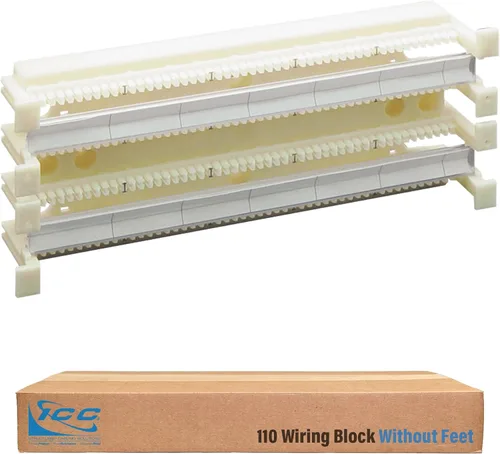 Miniatura 13 de ICC 110 pies de bloque de cableado para 100 pares de bloques de cableado 110, soportes de soporte de montaje en pared, 1 par