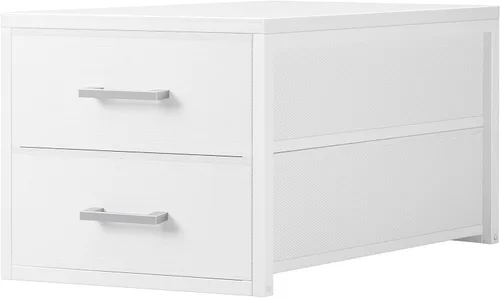 Miniatura 12 de BOLUO Cajones de Almacenamiento Apilables Organizadores de Armario y Almacenamiento de Tela Negro Cómoda de 2 Cajones para Dormitorio Moderno