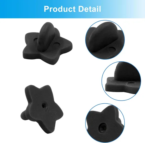 Miniatura 4 de Paquete de 100 pines de goma en forma de estrella, soporte de broche para corbata de sombrero de insignia de uniforme (negro)