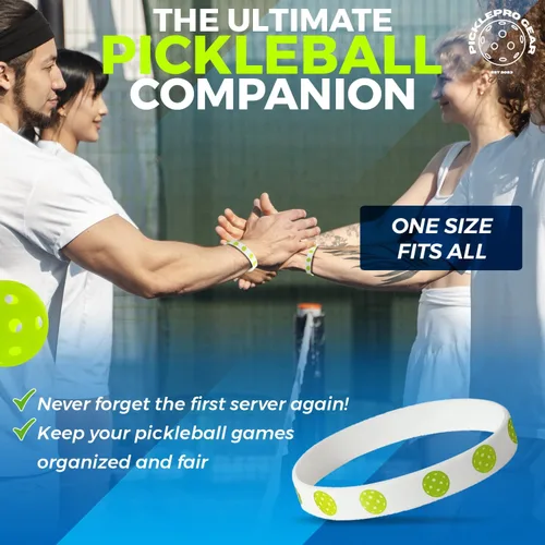 Miniatura 7 de Juego de calcomanías de pickleball – 9 divertidas calcomanías de vinilo + 10 pulseras de primer servidor – Accesorios de pickleball y regalos