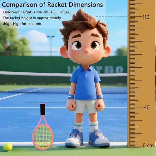 Miniatura 8 de Raqueta de tenis para niños, raqueta de tenis de plástico de 17 pulgadas con 2 bolas suaves, 2 pelotas de tenis y 4 volantes para niños